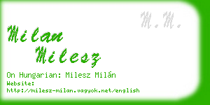 milan milesz business card